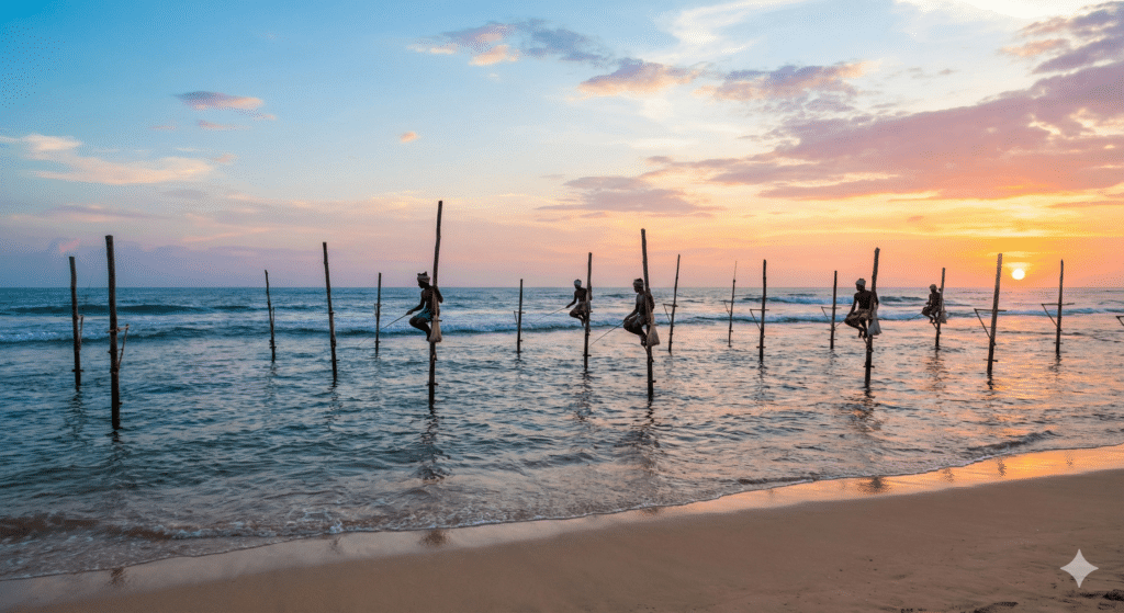 Stilt Fishing in Mirissa Weligama